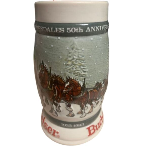 Budweiser Clydesdales 50th Anniversary Beer Stein 1933-1983 Ceramarte Brazil - Picture 5 of 8